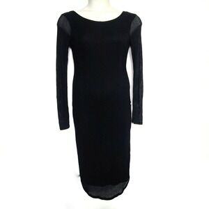 Silence + Noise Dress SZ Medium Black Midi